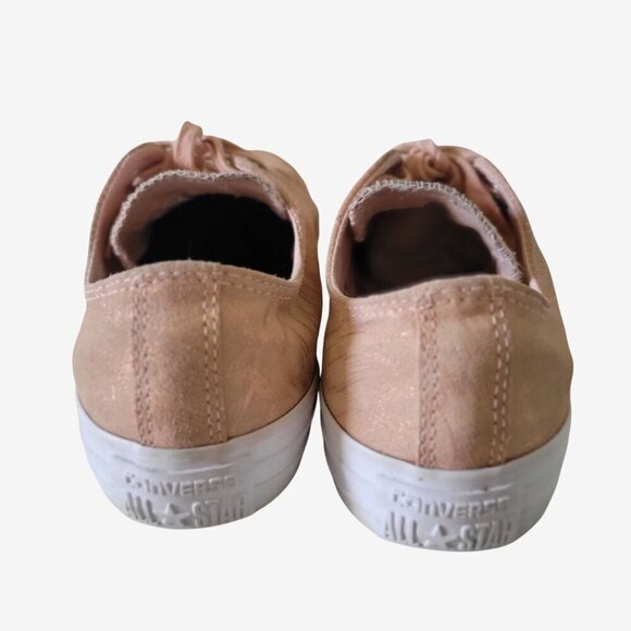 Converse All Star Women's Pink Shimmer/Rose Gold Canvas Low Top Lace-Up SZ 7 - Picture 7 of 10